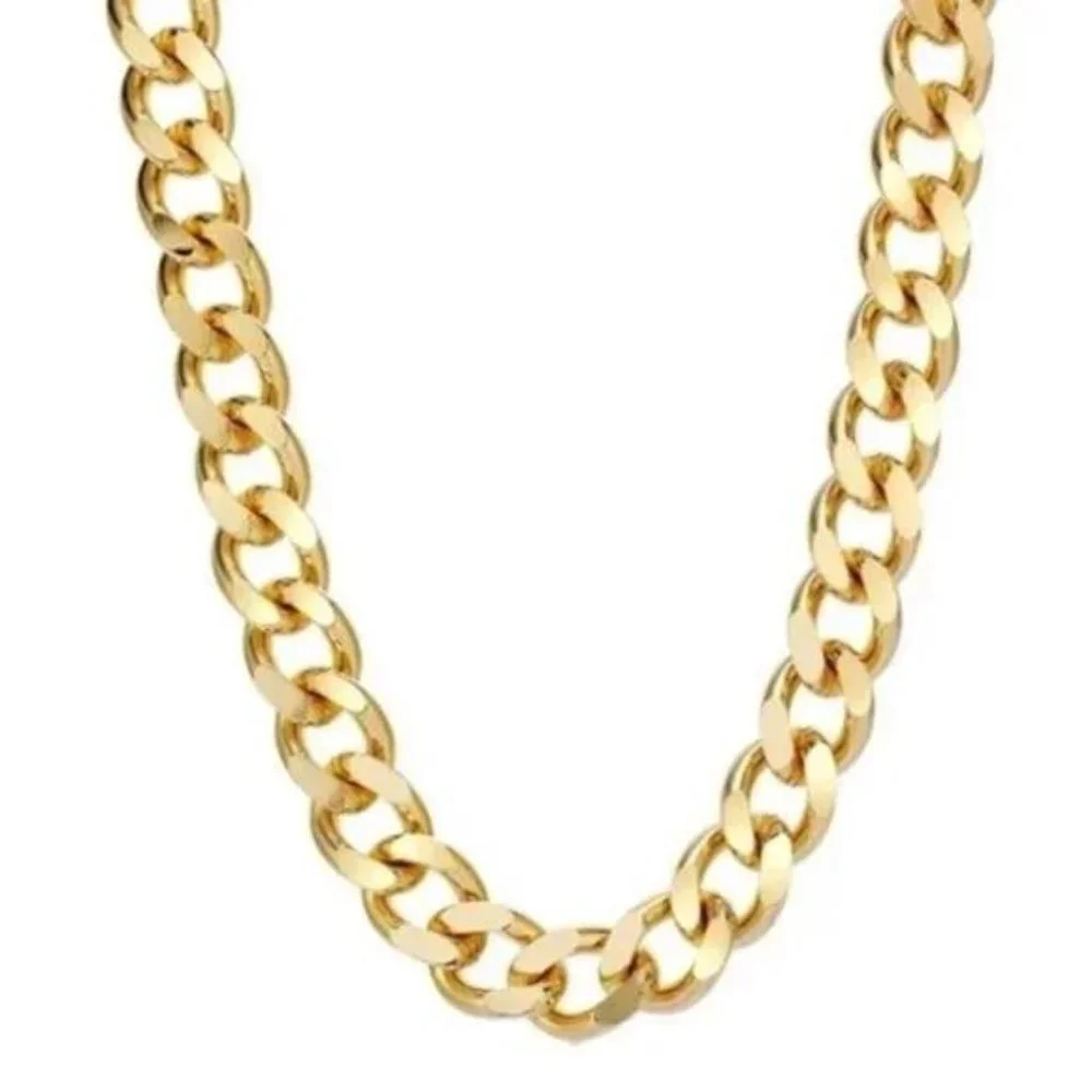 New Gold Plated Cuban Necklace, nice Necklace, cute Necklace - Picture 3 of 5
